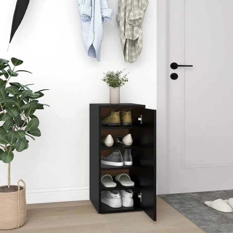 vidaXL - Schoenenkast - Zwart - Bewerkt hout - 31.5 x 35 x 70 cm