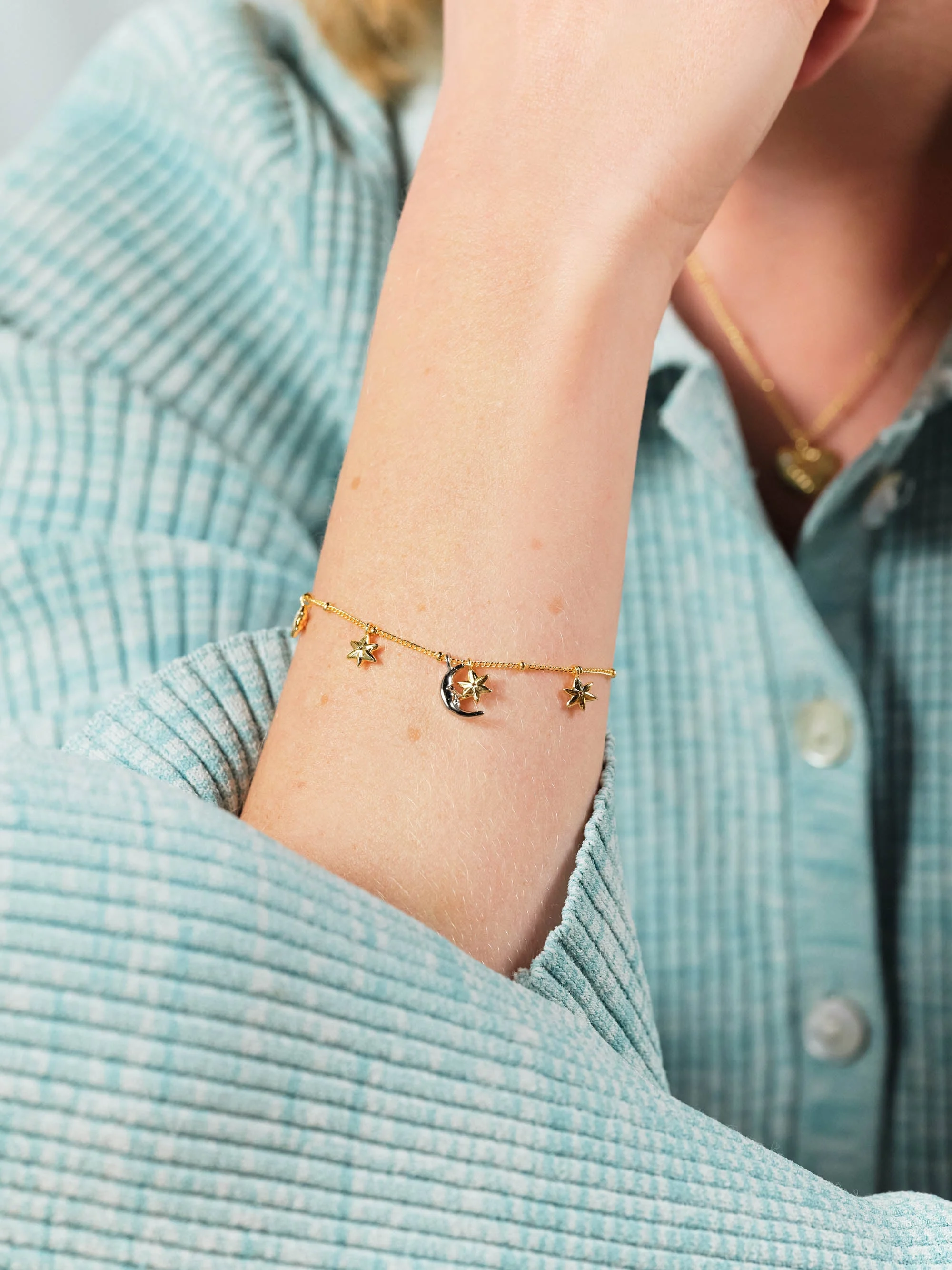 Bracelet fin charm's étoiles et lune | Multicolore