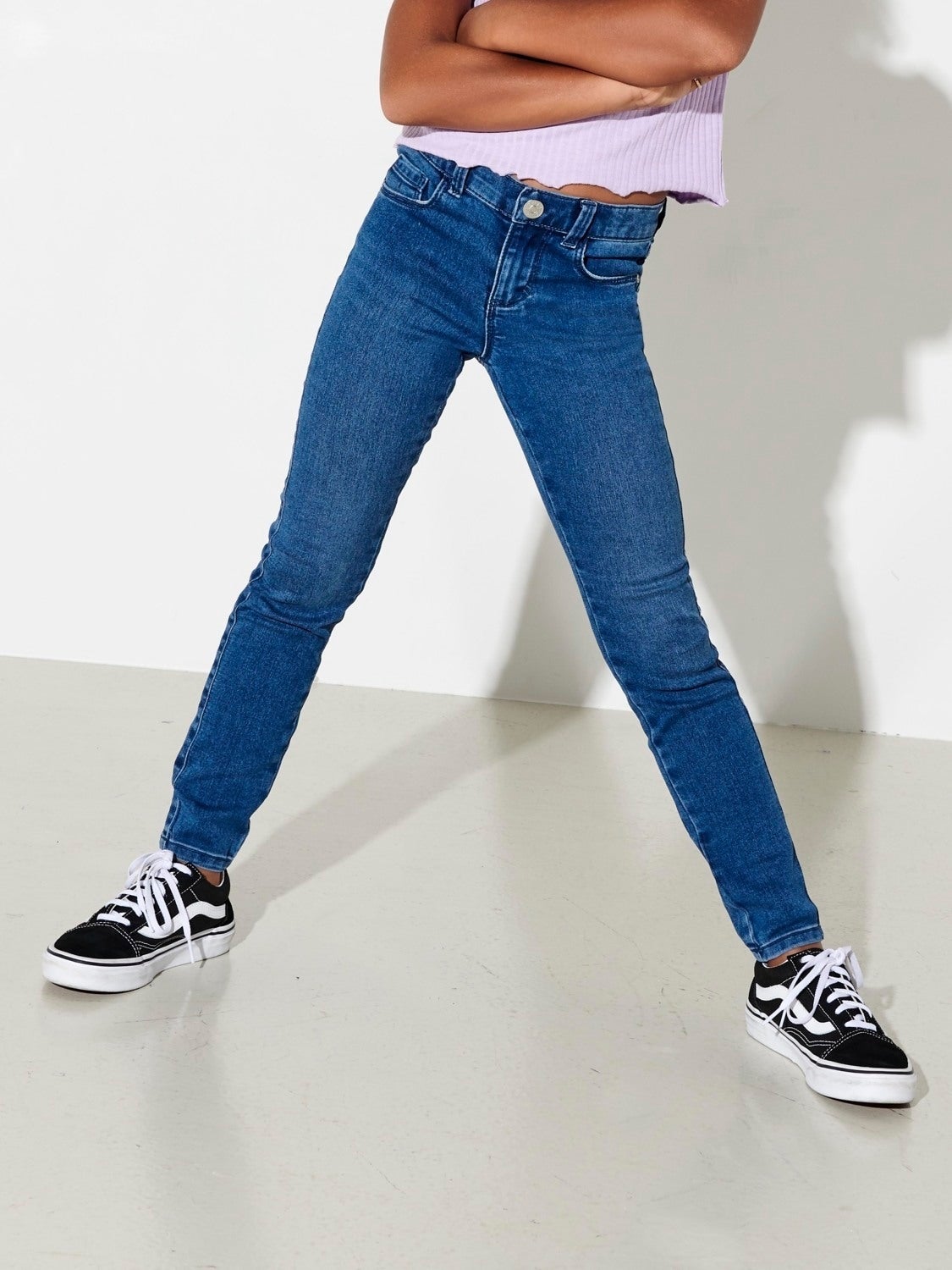KONROYAL Mittlere Taille Skinny Fit Jeans Medium Blue Denim