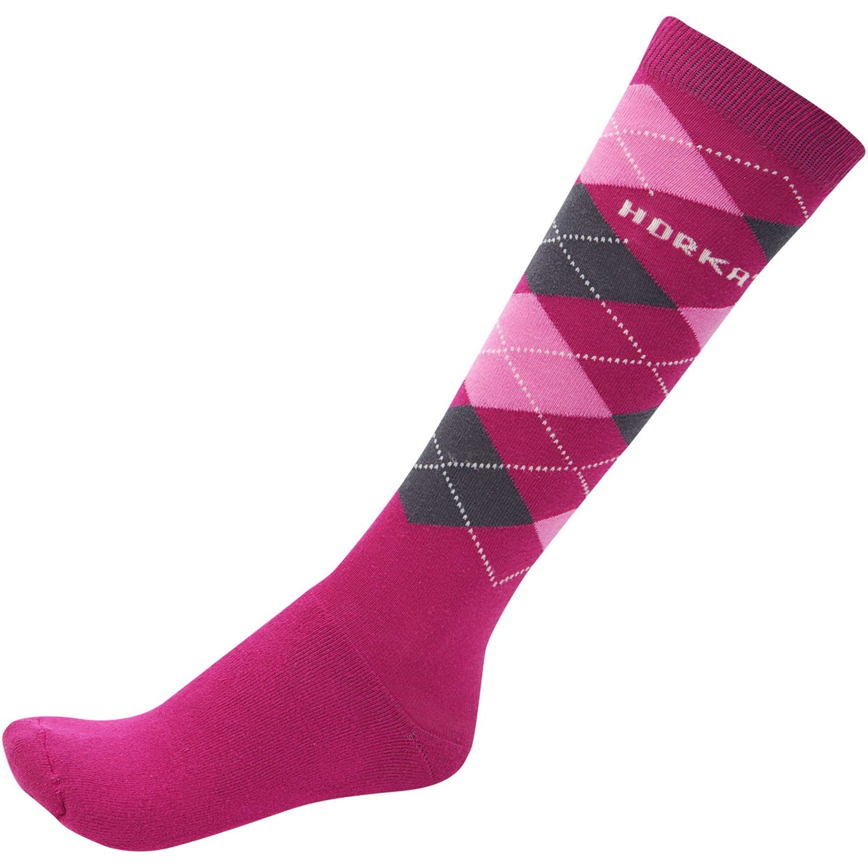 HORKA Paardrijsokken Ruit Fuchsia