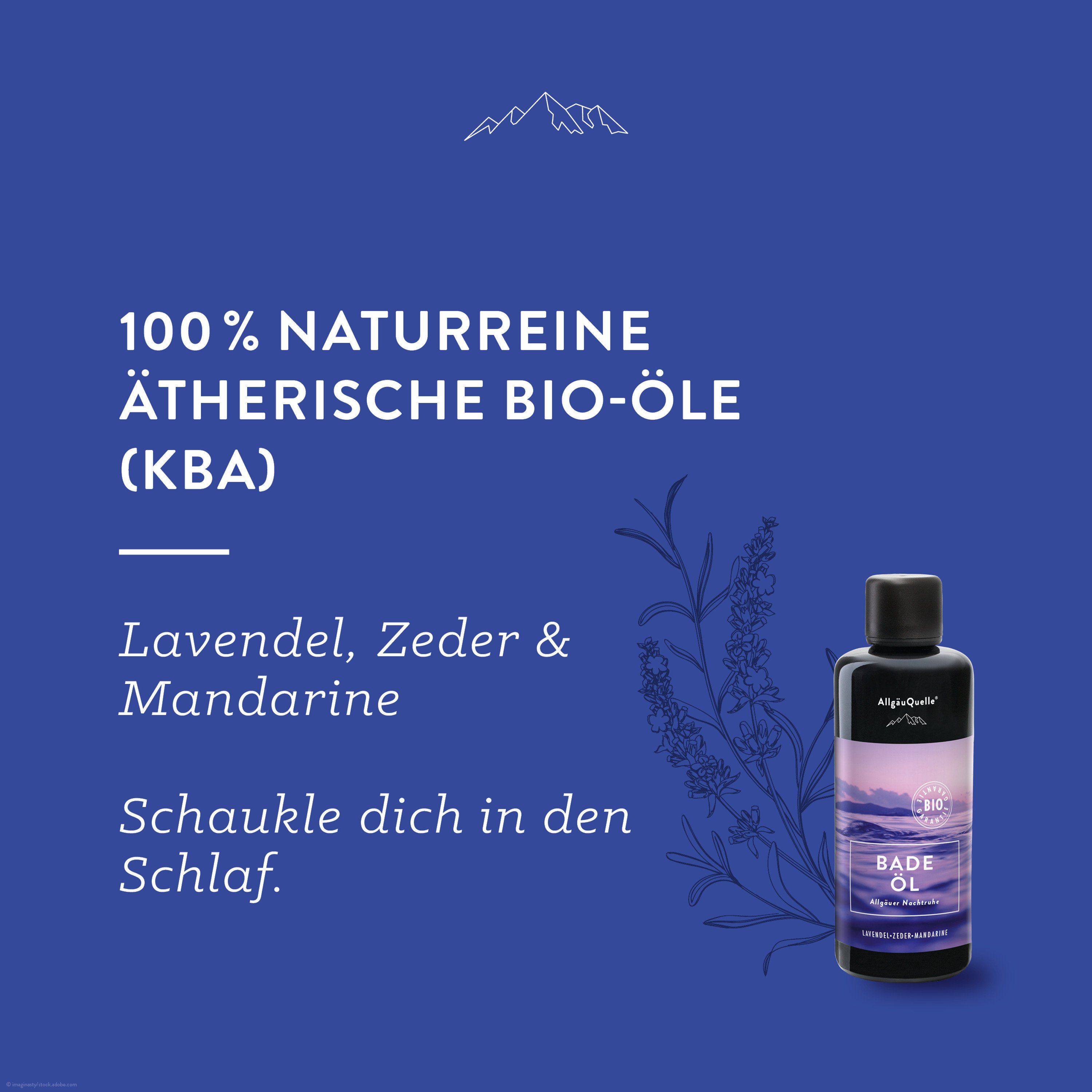 Allgäuquelle Bio Badeöl Badezusatz Nachtruhe Badeduft Lavendel