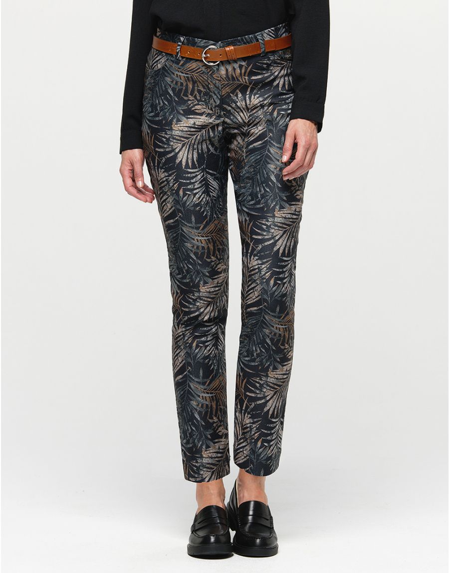 Pantalon imprimé feuilles