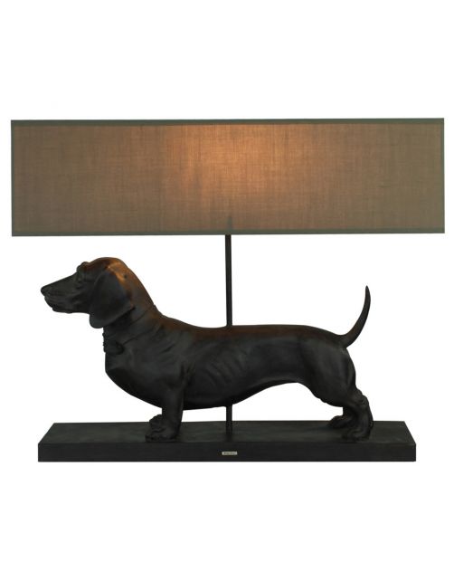 Happy-House Lamp Teckel - Hondencadeau - 60x14x48.5 cm Zwart Taupe