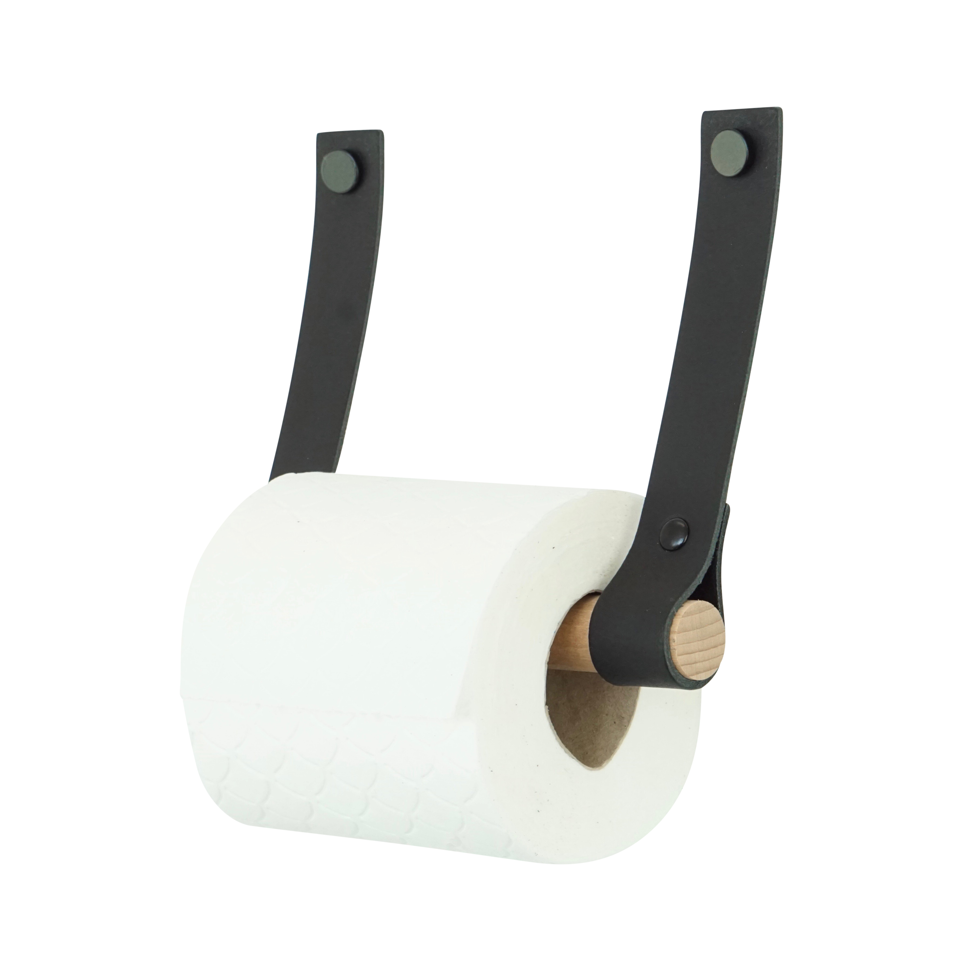 ZWART - r/ Toiletrolhouder
