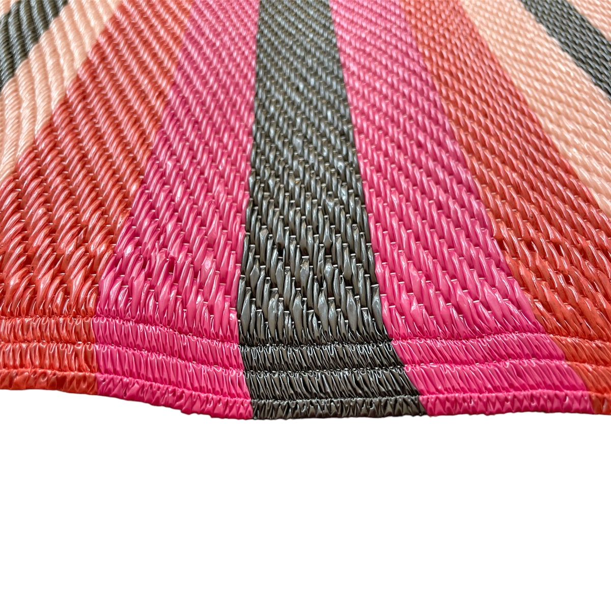 Tapis d'extérieur à rayures roses et noires -120x180 Pondie Chérie