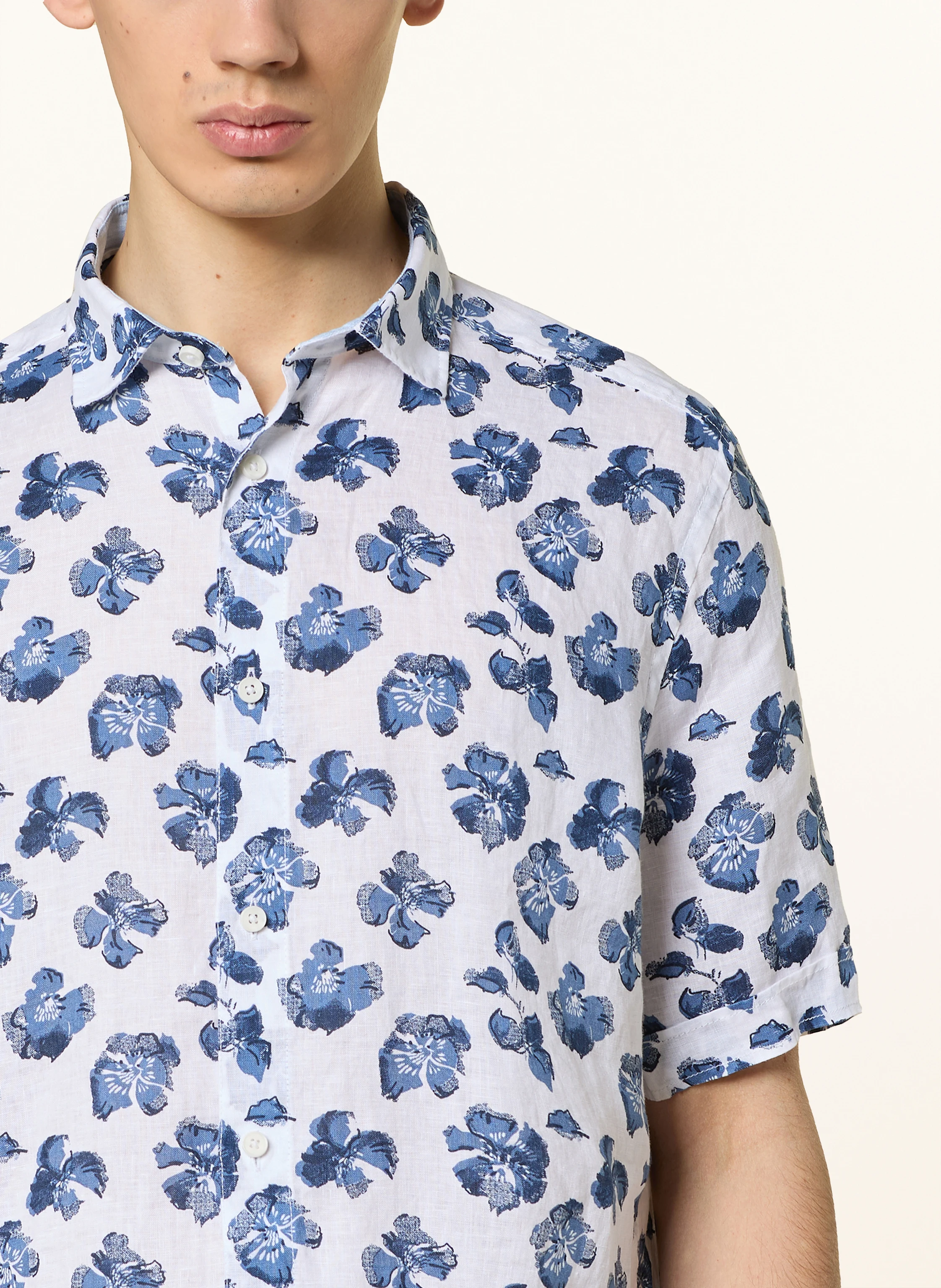 OLYMP Kurzarm-Hemd Casual regular fit aus Leinen