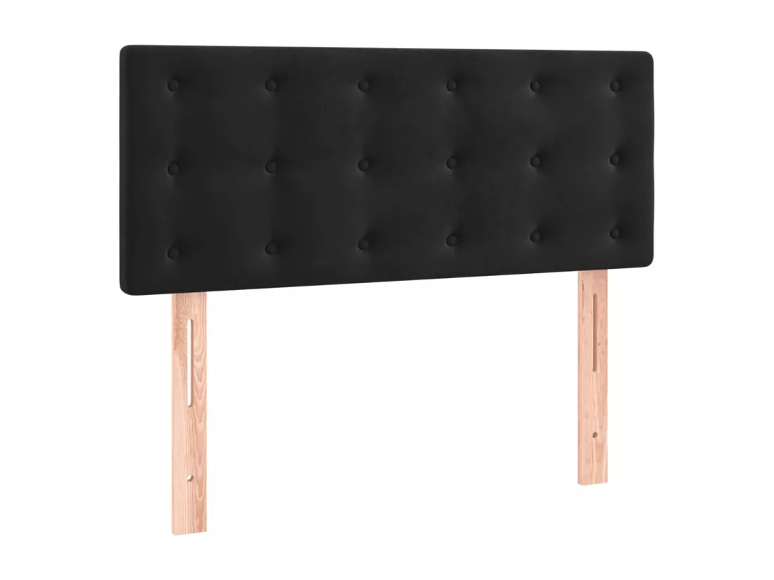 Sommier tapissier avec matelas et LED Noir 90x190 cm Velours