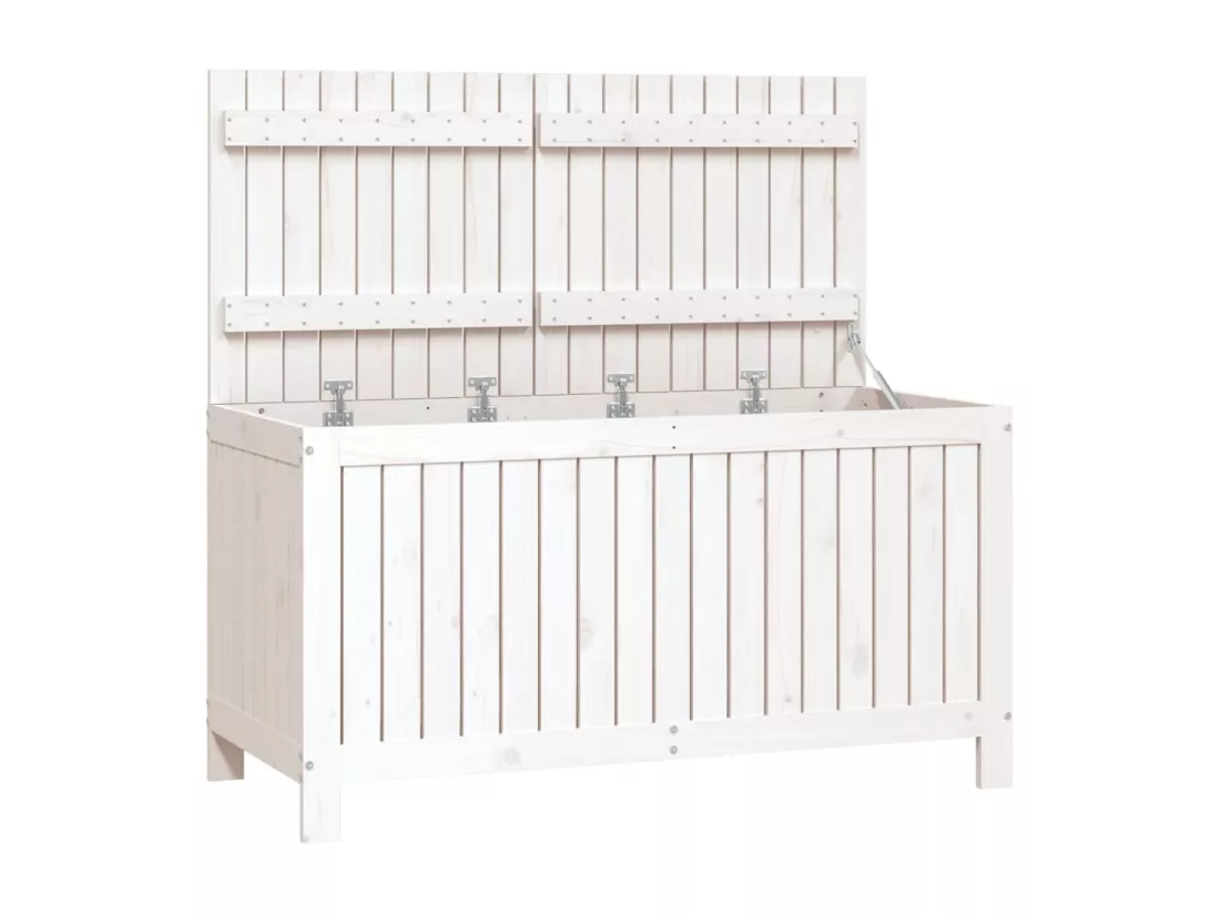 Boîte de rangement de jardin Blanc 121x55x64 cm Bois de pin