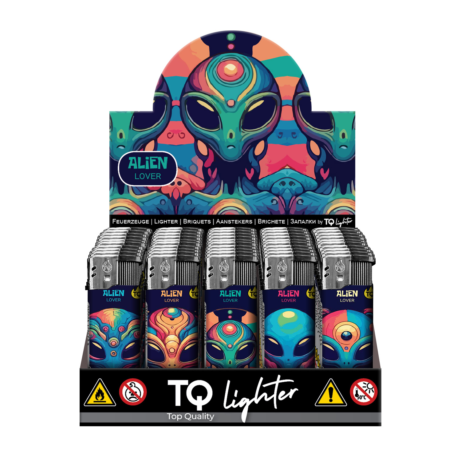 50x TobaliQ Elektronikfeuerzeug Alien Lover