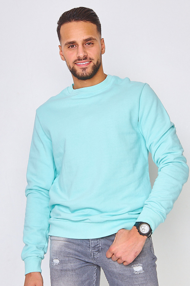Sweat uni vert d'eau