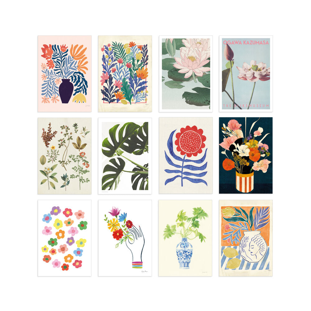 Poster & Frame  Flower Power kortpakke, 12 stk. - Multicolor