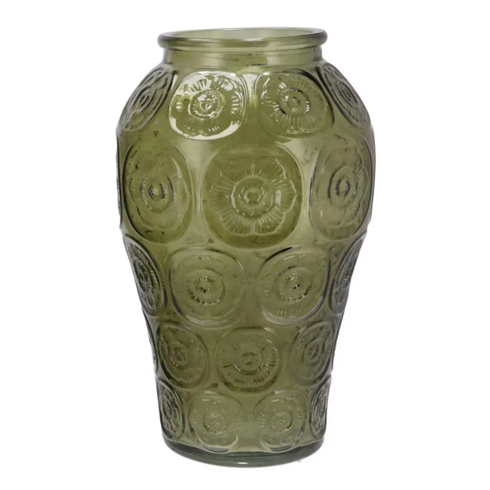 DK Design boeket vaas Circle - glas - olijfgroen - 15 x 25 cm