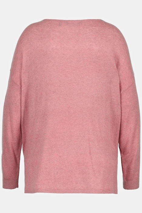 Pullover, Flügel, Oversized, U-Boot-Ausschnitt, Langarm
