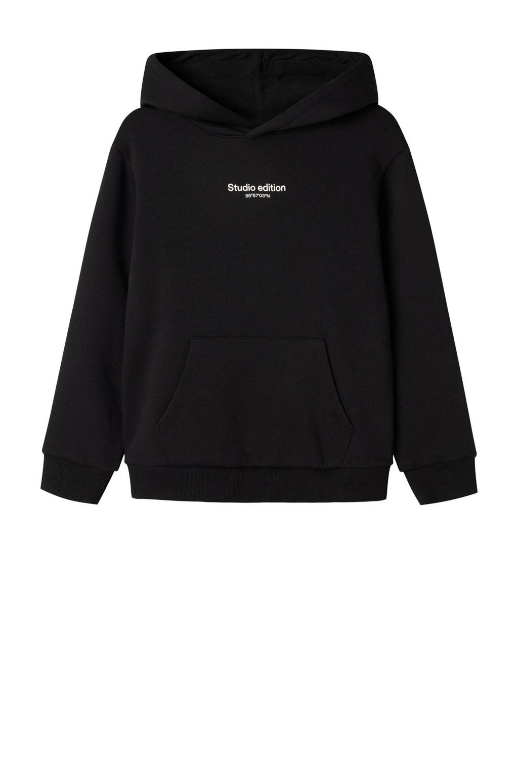 NAME IT hoodie met tekst zwart
