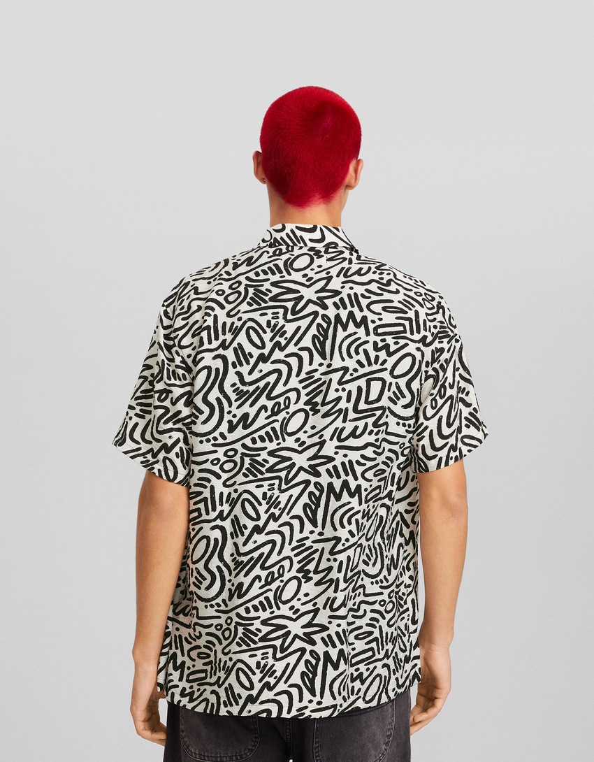 Camisa de manga curta estampada