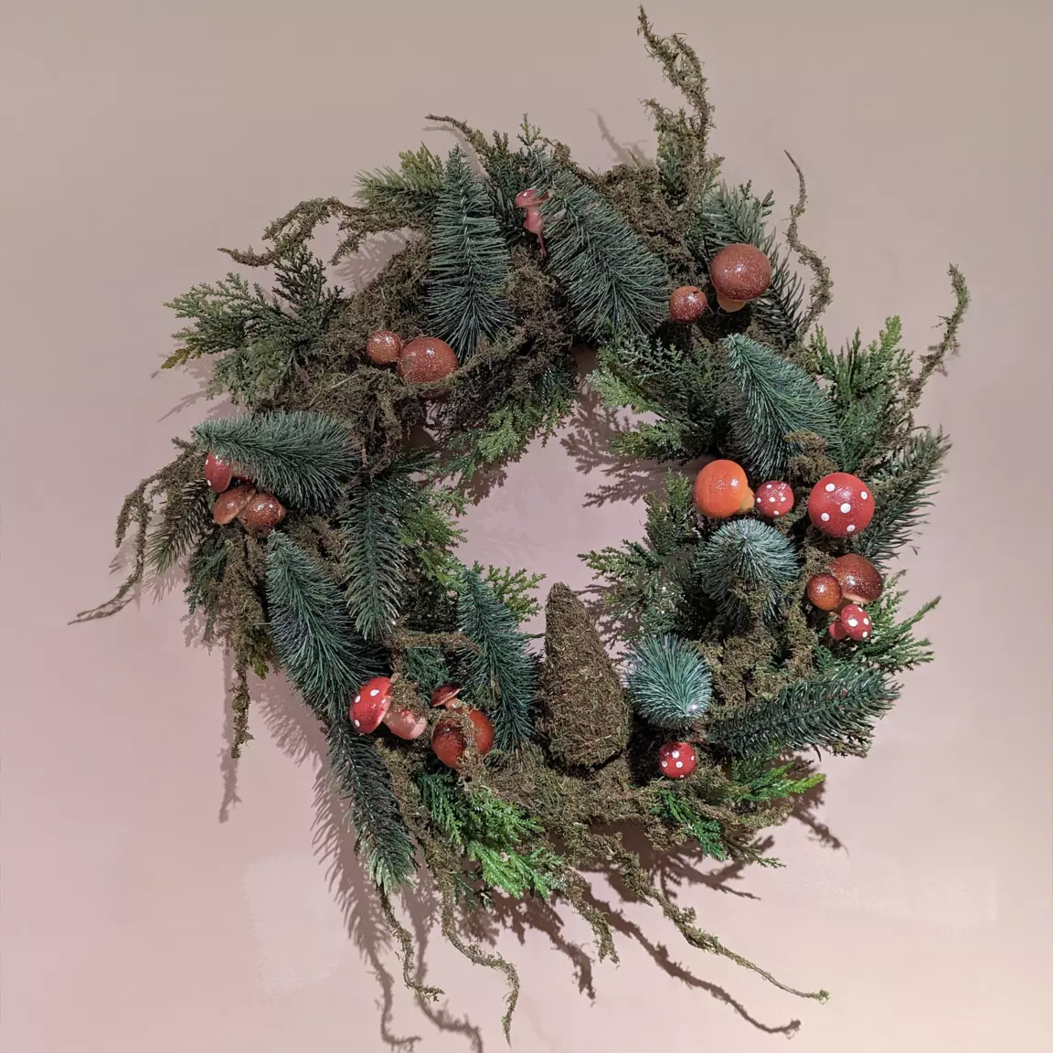 Couronne de Noël (D40 cm) Champignons en forêt