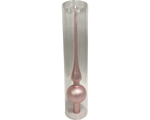 Lafiora glazen kerstboomtopper, 28 cm hoog, mat roze