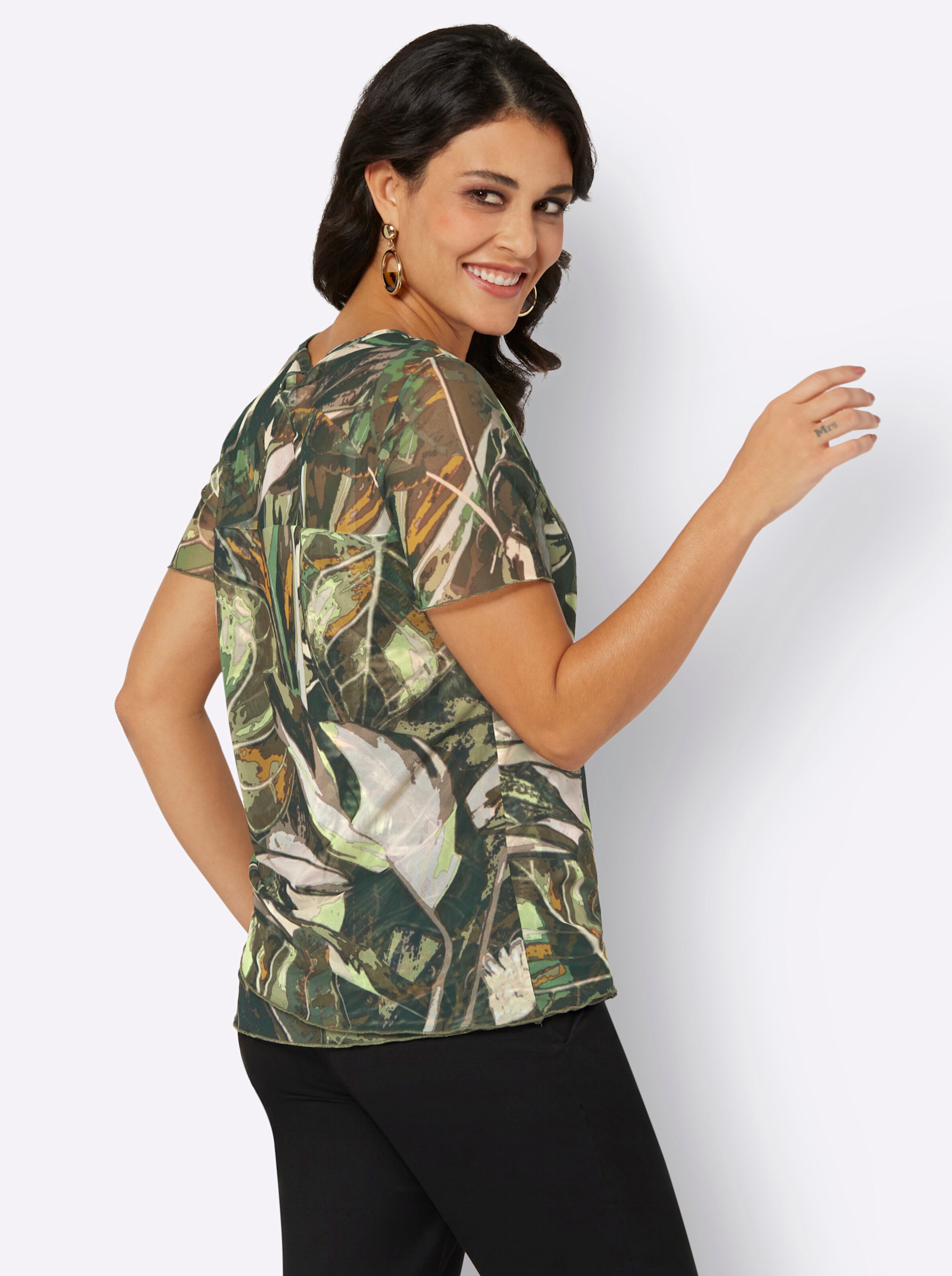Shirt in champagner-schlamm-bedruckt