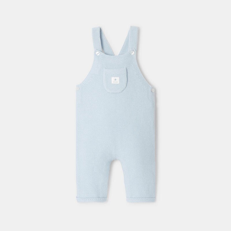 Salopette tricot bleu bébé garçon Bleu