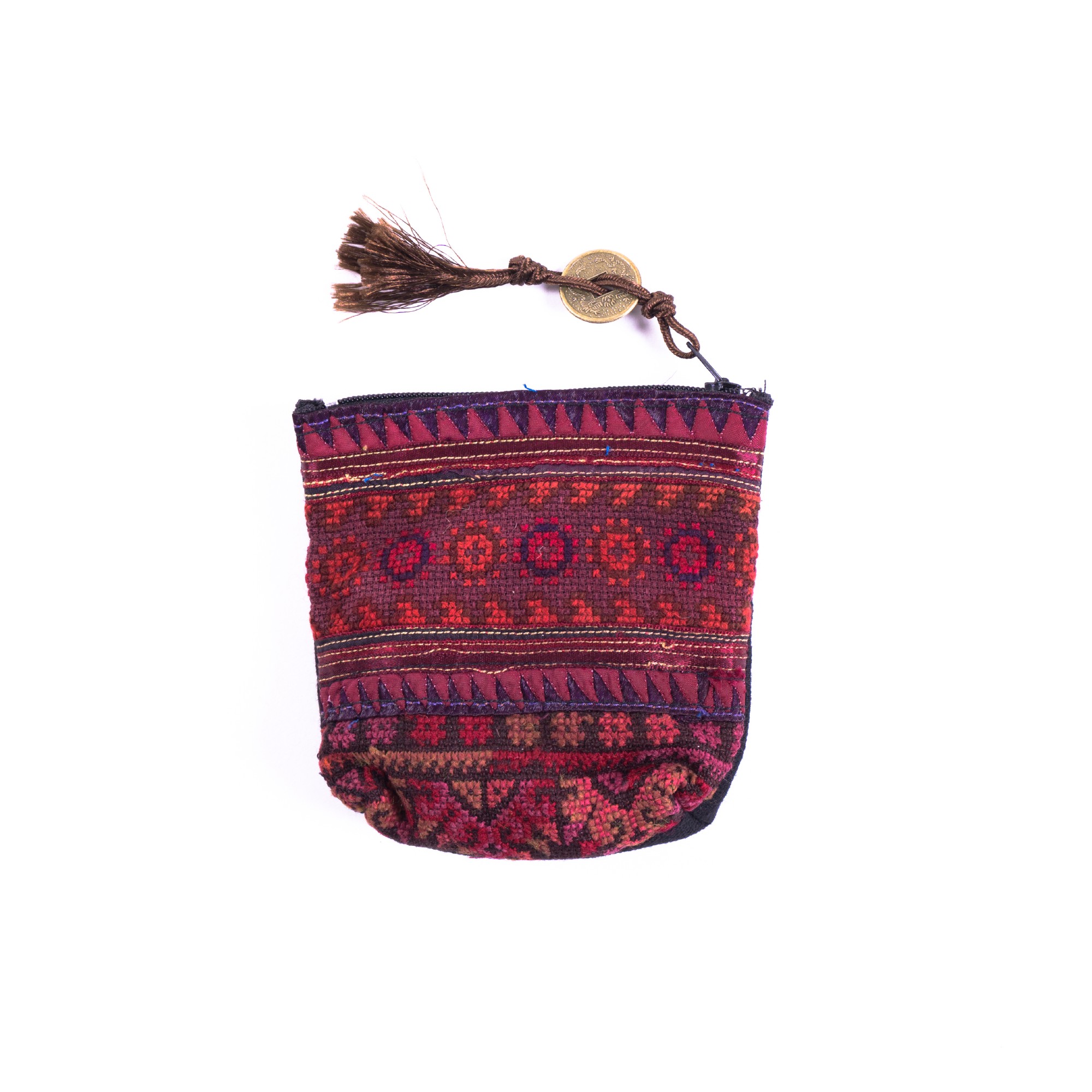 Geldbörse mit traditionellen Stickereien, purpur, multicolor, H 11 cm, B 10 cm günstig bestellen