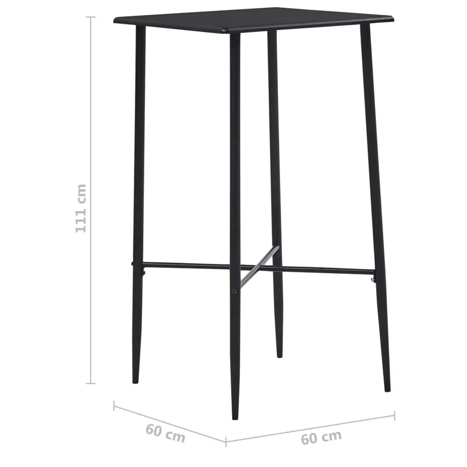 vidaXL - Bartafel - Zwart - MDF