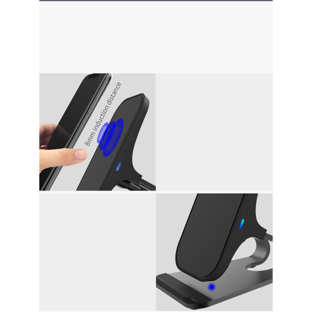 (15W) Universal Qi Wireless Charger Induktionsladegerät Ladestation - Schwarz