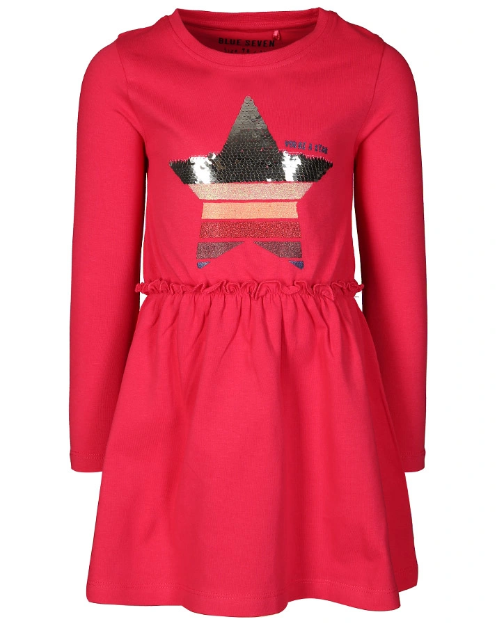Jersey-Kleid YOU‘RE A STAR mit Wendepailletten in bordeaux