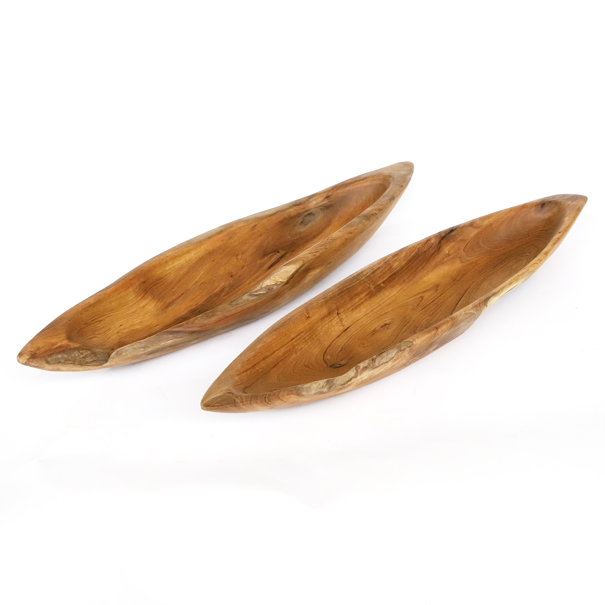 Holzschale in Bootsform, Teak, L 60 cm, B 13 cm von fischer's lagerhaus