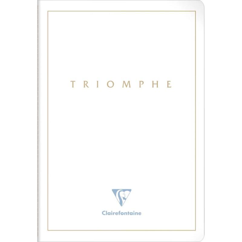 Triomphe GOLD cahier piqûre textile A4 96 pages uni papier blanc 90 g - Blanc