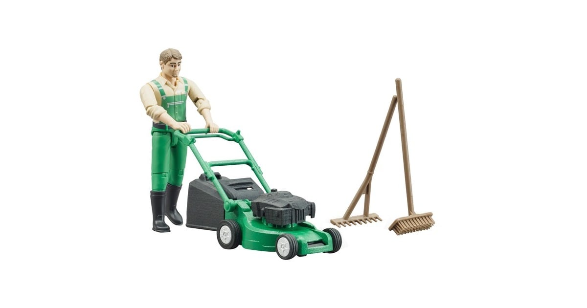 bruderbworld Tuinman met grasmaaier Speelfiguur  (62103)