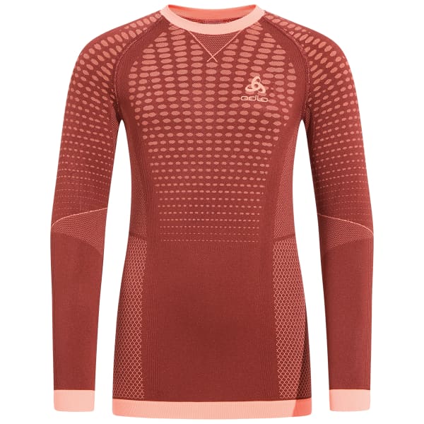 T-shirt thermique ODLO PERFORMANCE WARM KIDS BL TOP CREW NECK L/S SPICED APPLE/LIVE WIRE