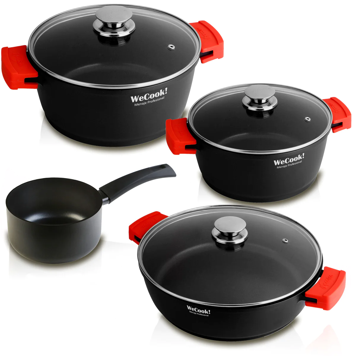 Batterie de cuisine à induction 4 pièces en aluminium anti-adhésif san