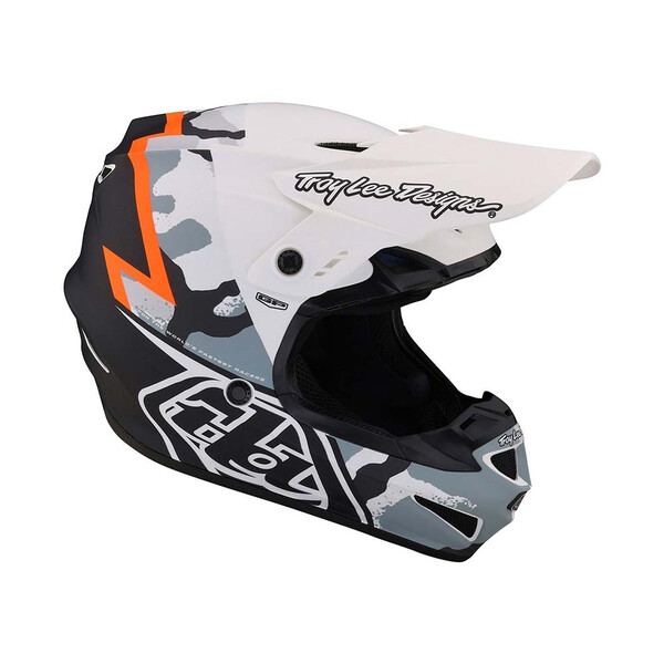 Troy Lee Designs - Casque GP Volt Camo Blanc / Camouflage Gris / Noir