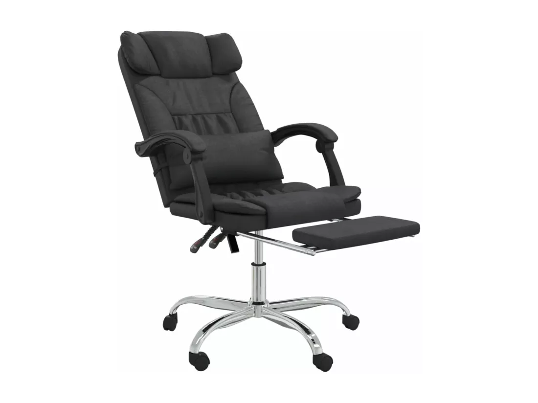 Fauteuil de massage inclinable de bureau Noir Similicuir