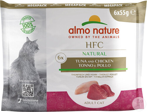 Almo Nature HFC Natural Adult Cat Thon Et Poulet MegaPack 6x55g
