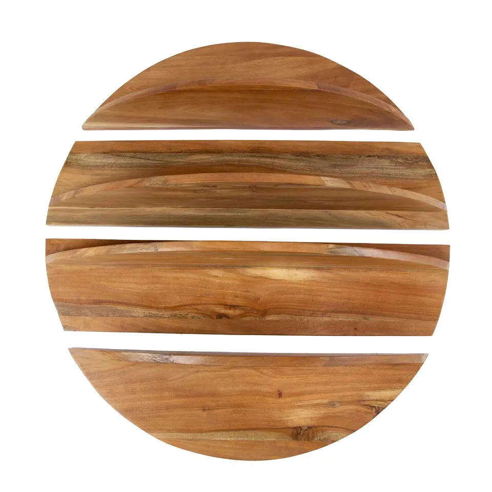 Fraaai - Aarav wandschap set van 4 rond - massief naturel