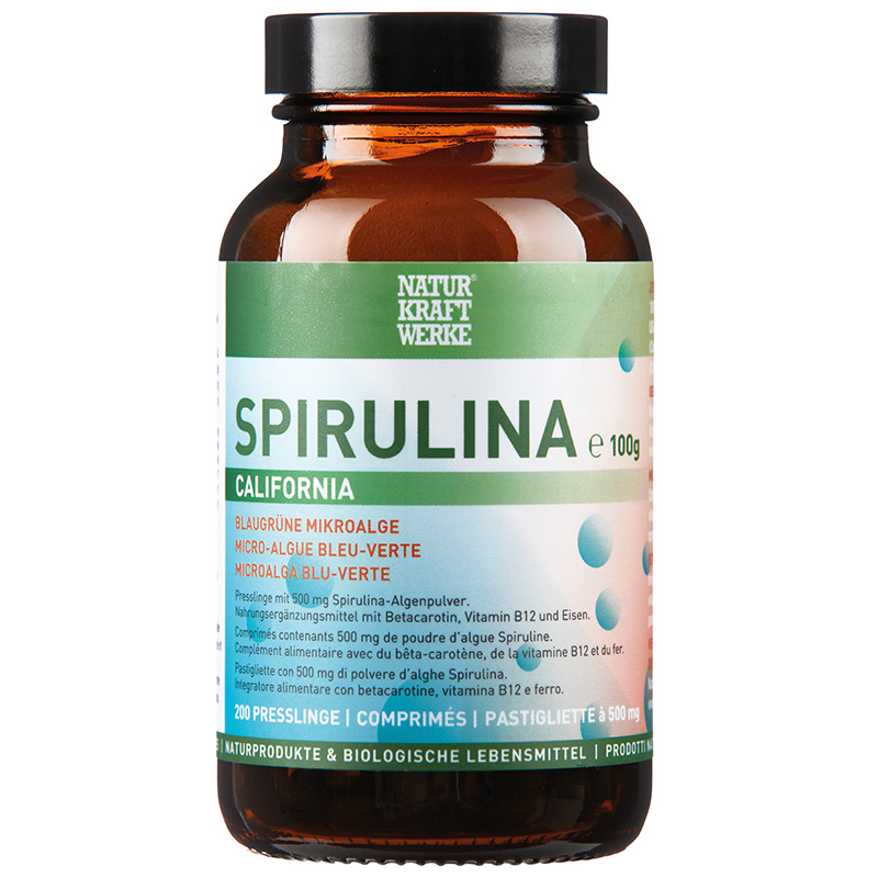NATURKRAFTWERKE Spirulina California Presslinge à 500mg<br>200 Stück, Tablette