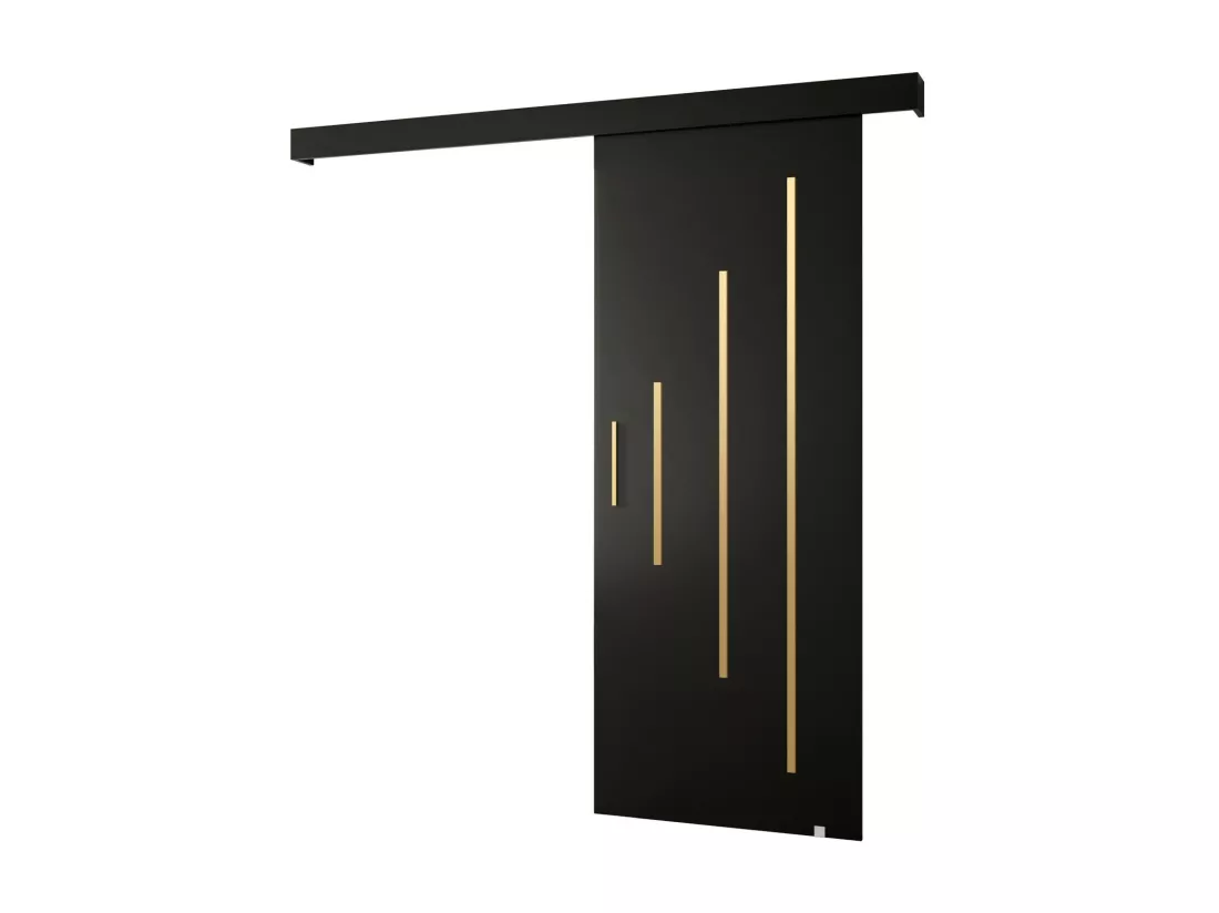 Portes coulissantes Salwador Y 80x204 cm (Noir / Noir / Or)