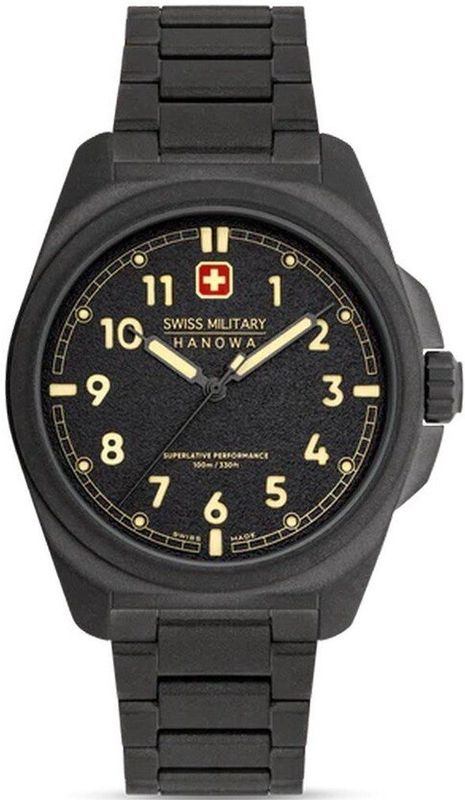 Swiss Military Hanowa - SMWGG0003941 - Polshorloge - Zwart - Kwarts - Fieldmaster