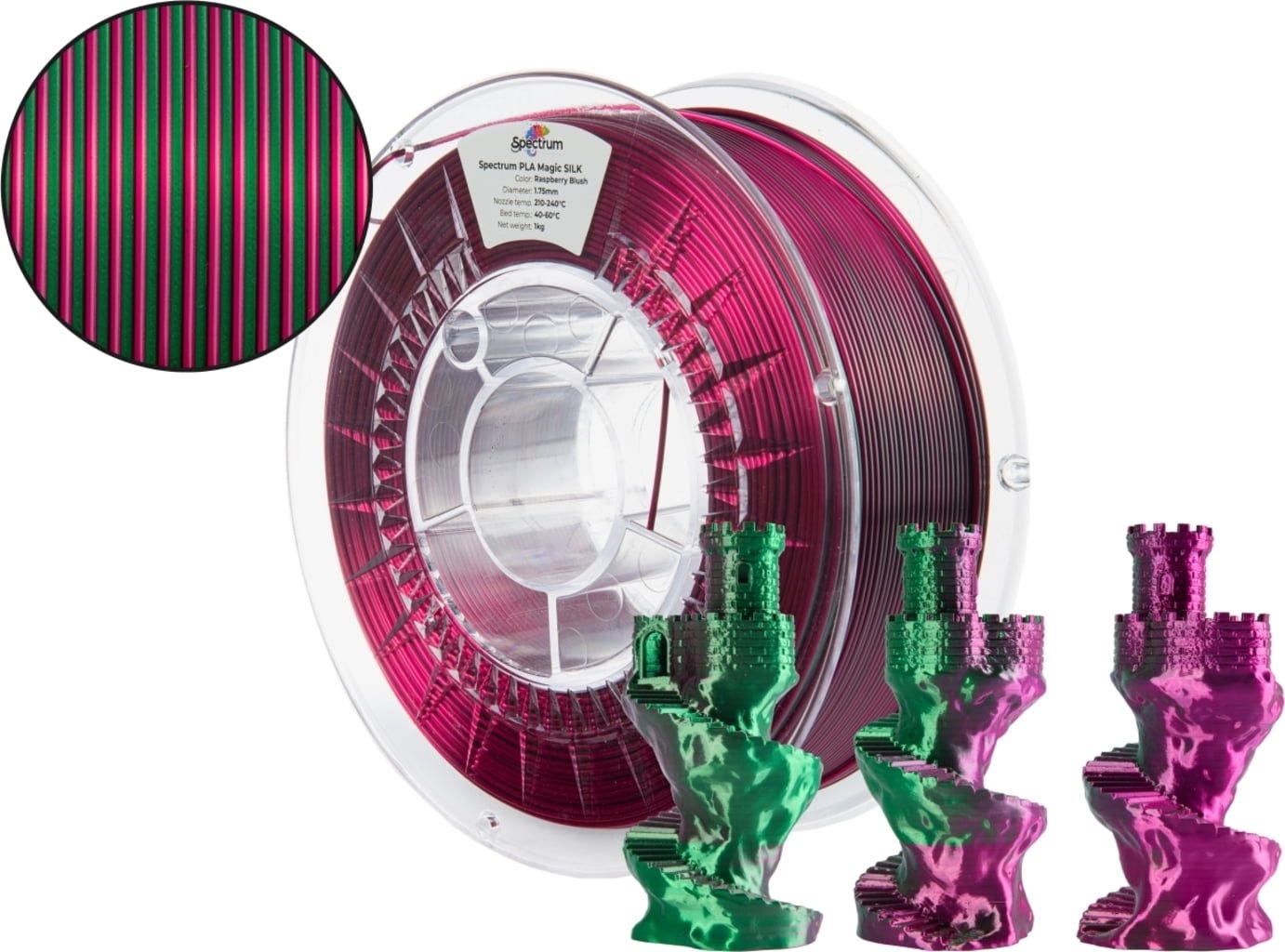 Spectrum  PLA Magic Silk Raspberry Blush, 1,75 mm / 1000 g    Seidiges PLA Finish in Raspberry Blush