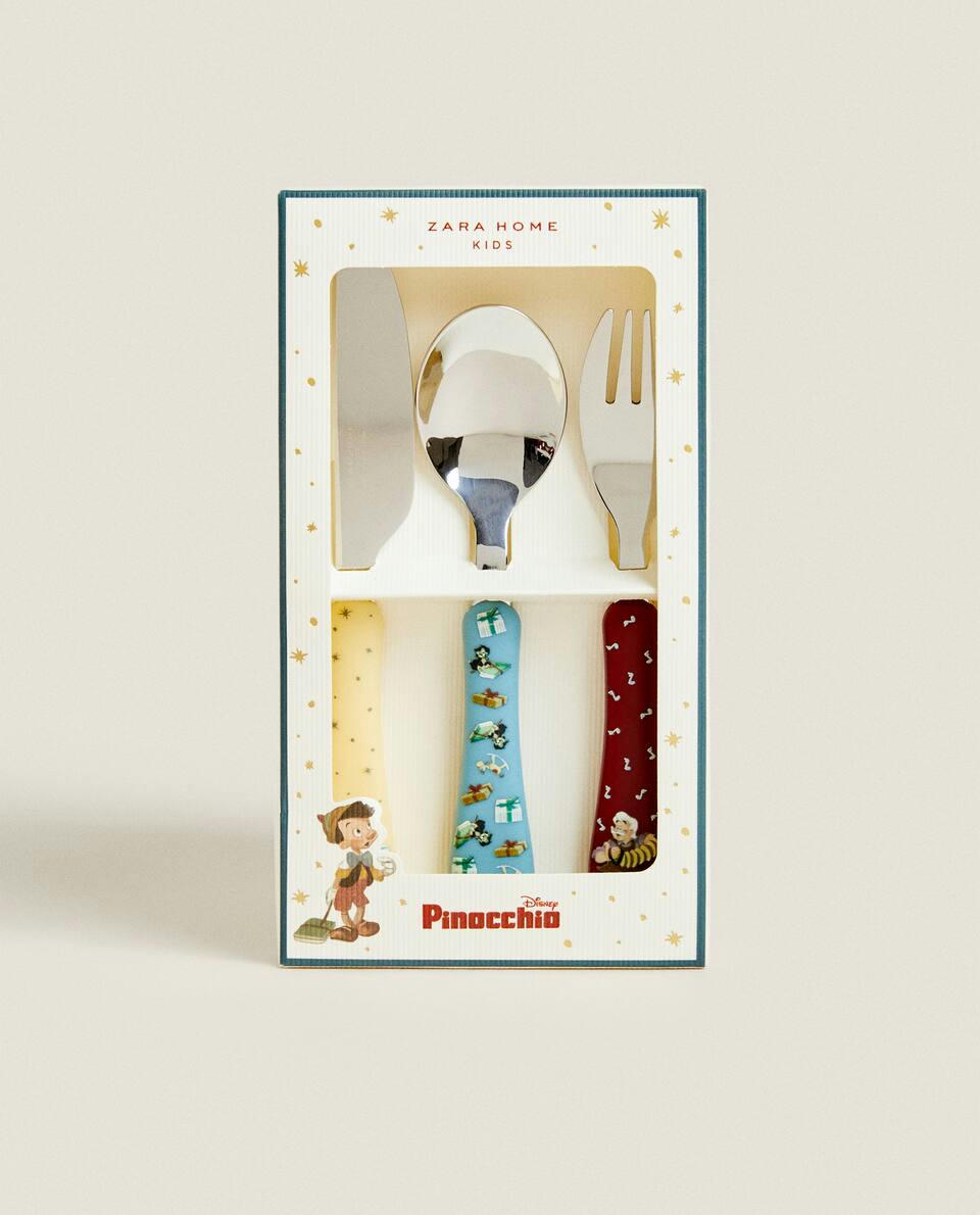 Conjunto de talheres de Natal infantil Pinóquio da Disney