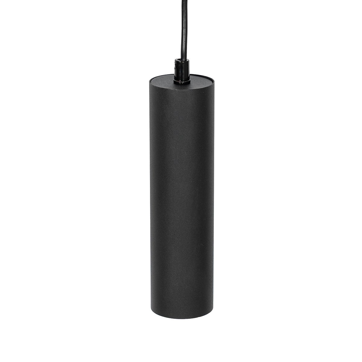 Moderne hanglamp zwart met hout 5-lichts - Jeana