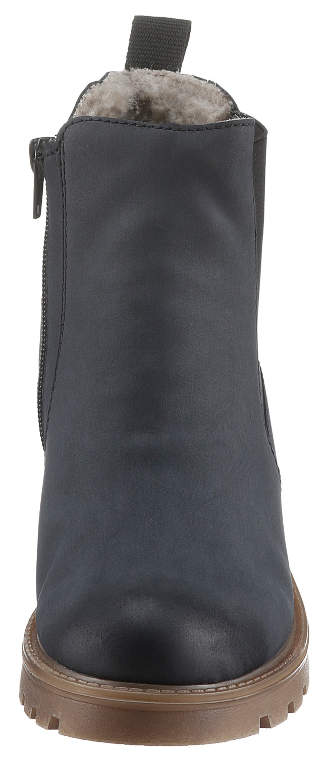 Rieker Chelseaboots  , Schlupfboots, Stiefelette, Blockabsatz, mit kuscheligem Warmfutter