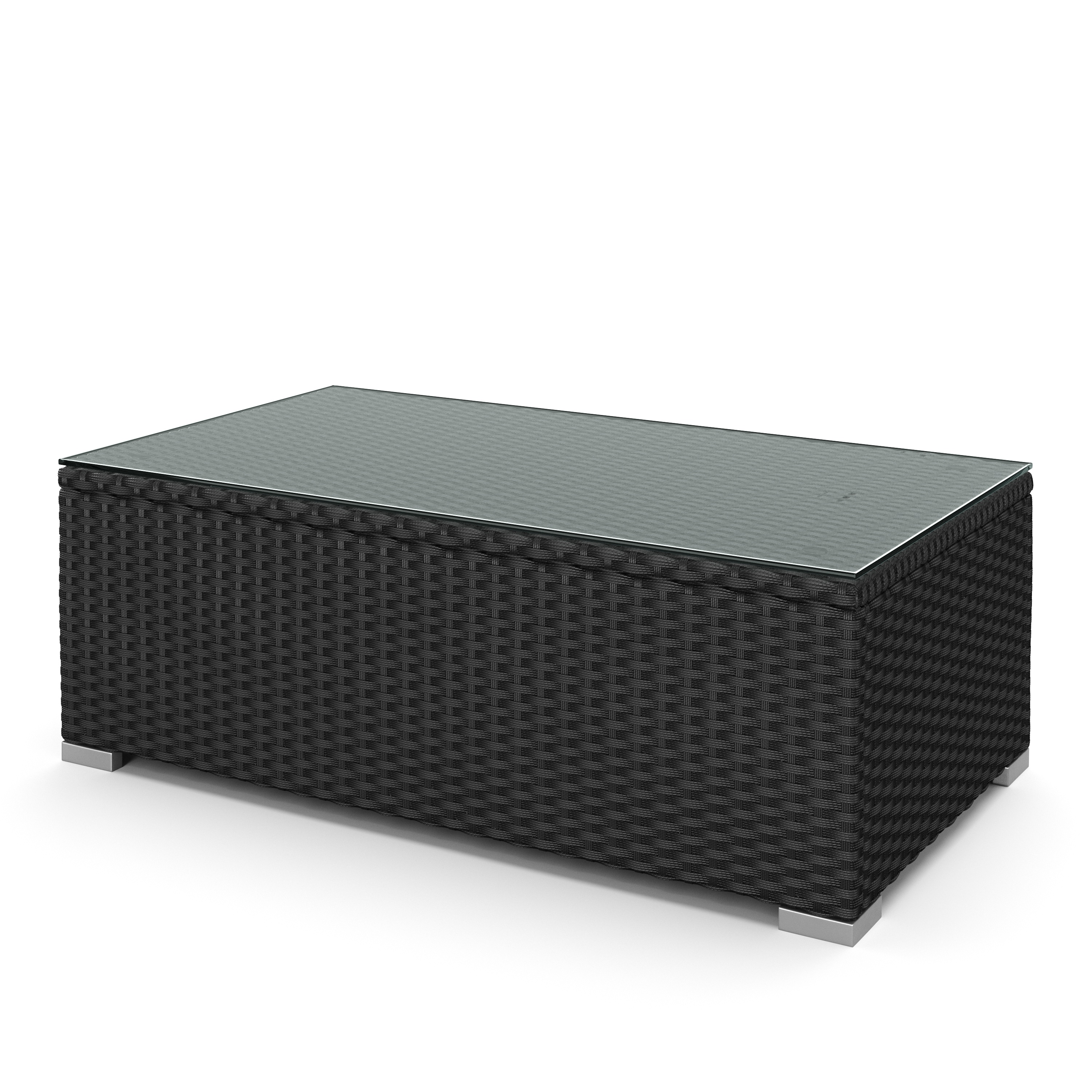 Rattanlounge VENEZIA schwarz/weiss