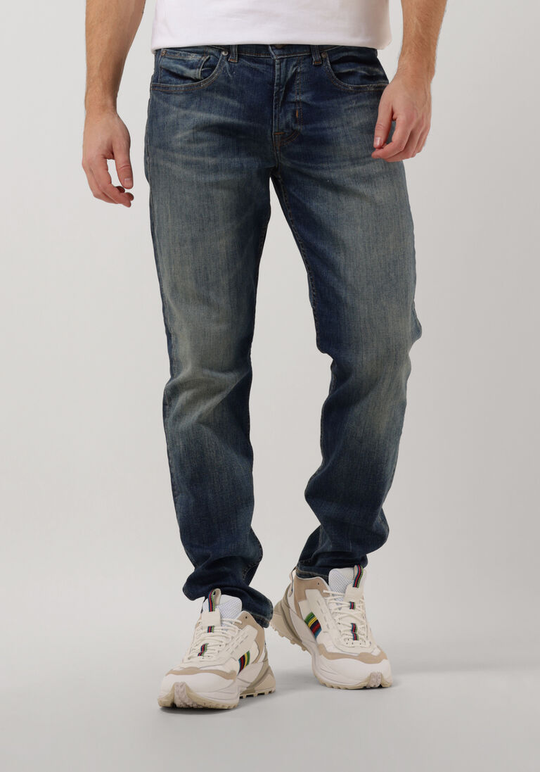 7 FOR ALL MANKIND blauwe 7 for all mankind slim fit jeans slimmy tapered stretch tek riptide