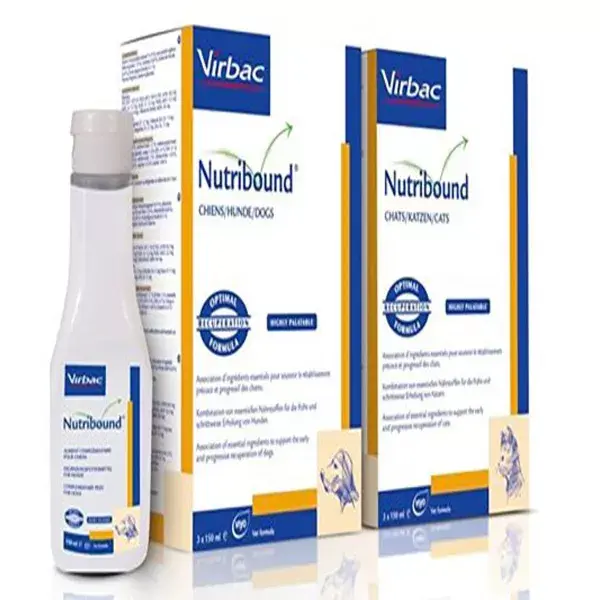 Alimento líquido para beber Virbac Nutribound para gatos, 150ml, 3 unidades.