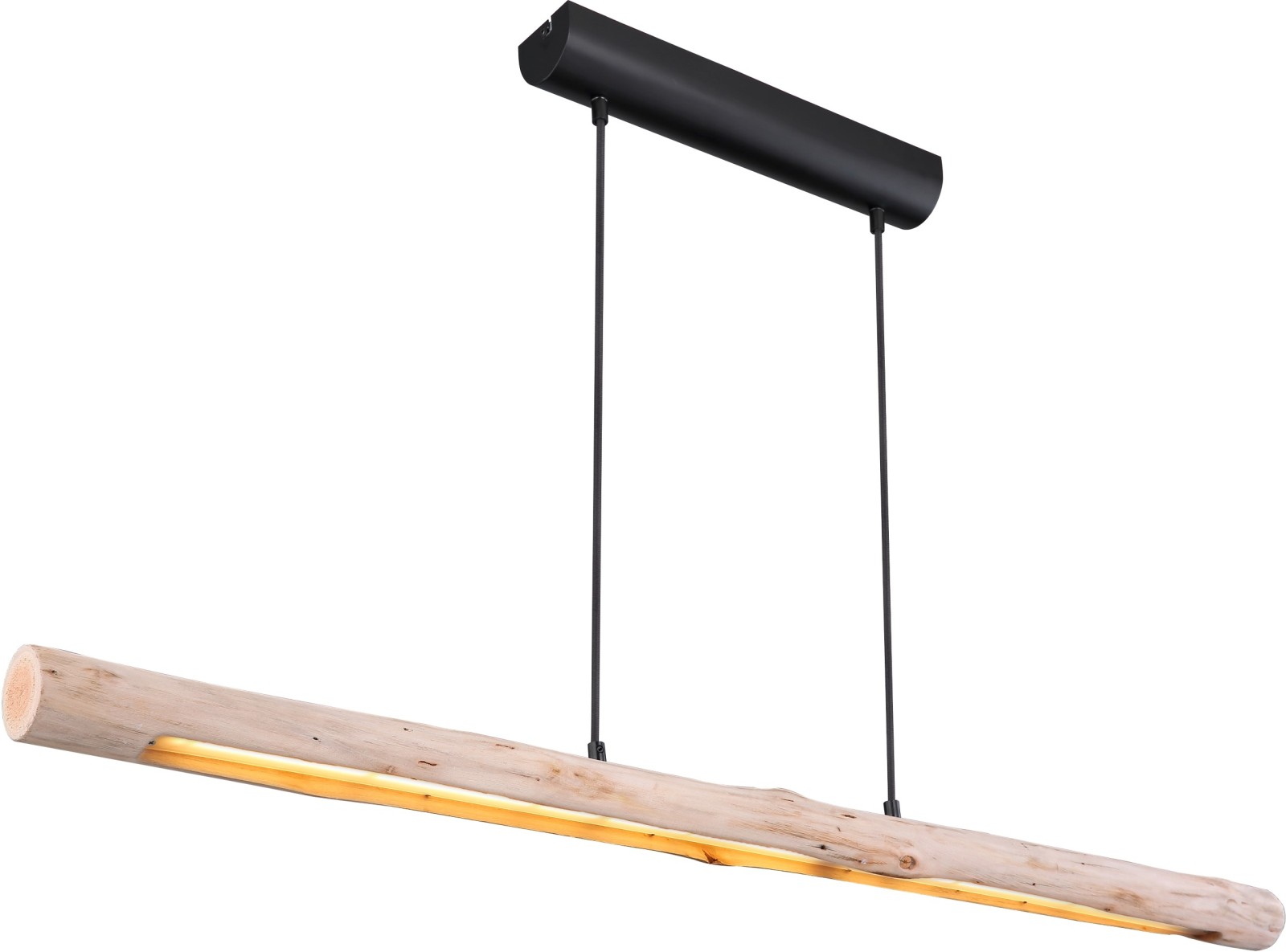 Hängeleuchte - schwarz-holzfarben - 7 cm hoch