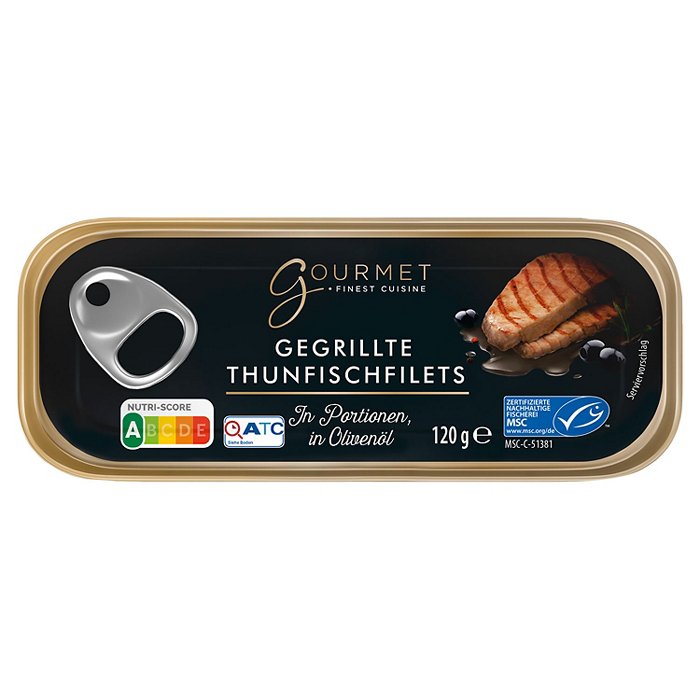 GOURMET FINEST CUISINE Gegrillte Thunfischfilets in Olivenöl 120 g