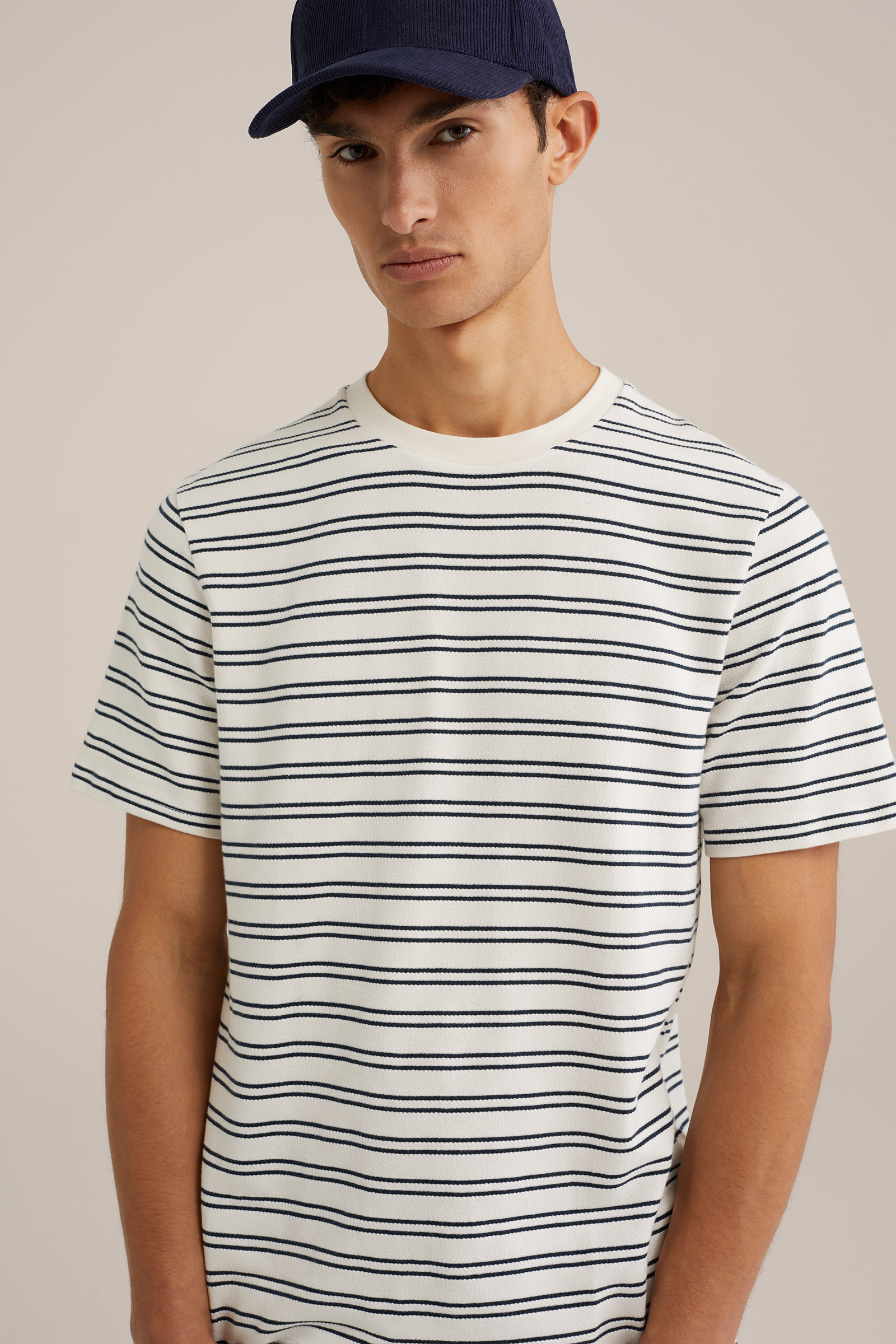 T-shirt met dessin WE Fashion Gebroken wit
