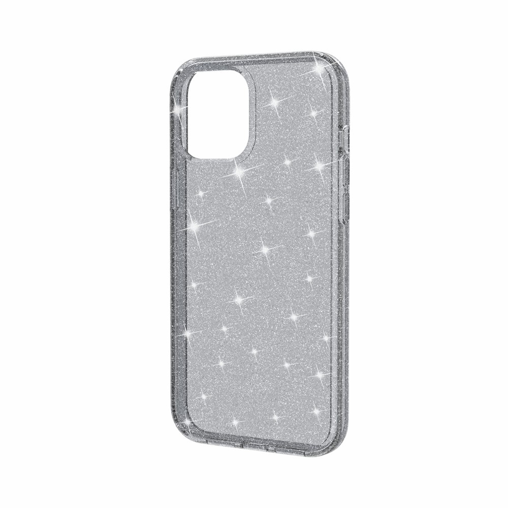 iPhone 12 / iPhone 12 Pro Hybrid Hardcase Schutzhülle im Glitzer Design - Schwarz / Transparent